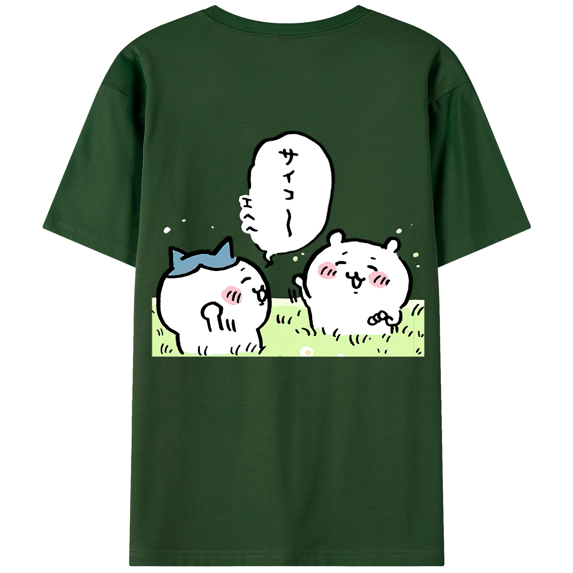 （画像用） ちいかわ ちいかわ Chii-kawa chiikawa 綿100％半袖Tシャツ（背面プリント）